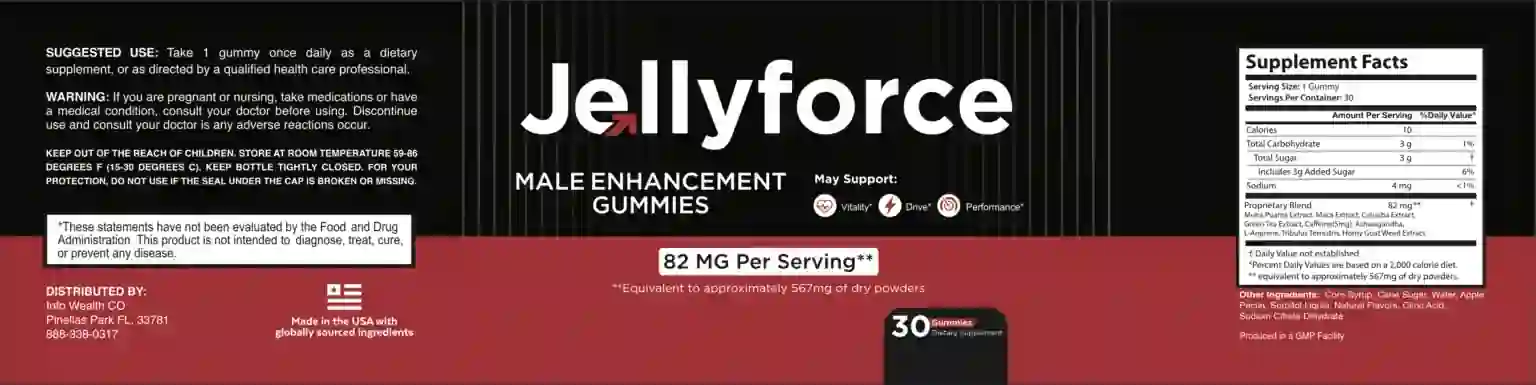 Jellyforce supplement facts label